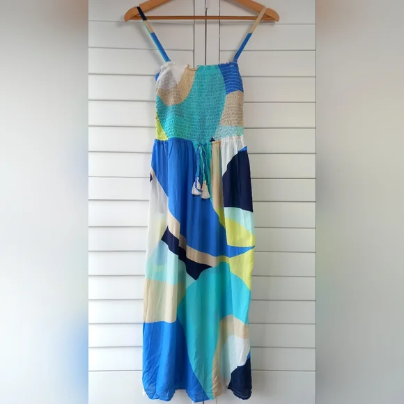 M&S Collection Beach Dress Turquoise Size 8 Removable Straps Holiday Cruise BNWT - Picture 1 of 13